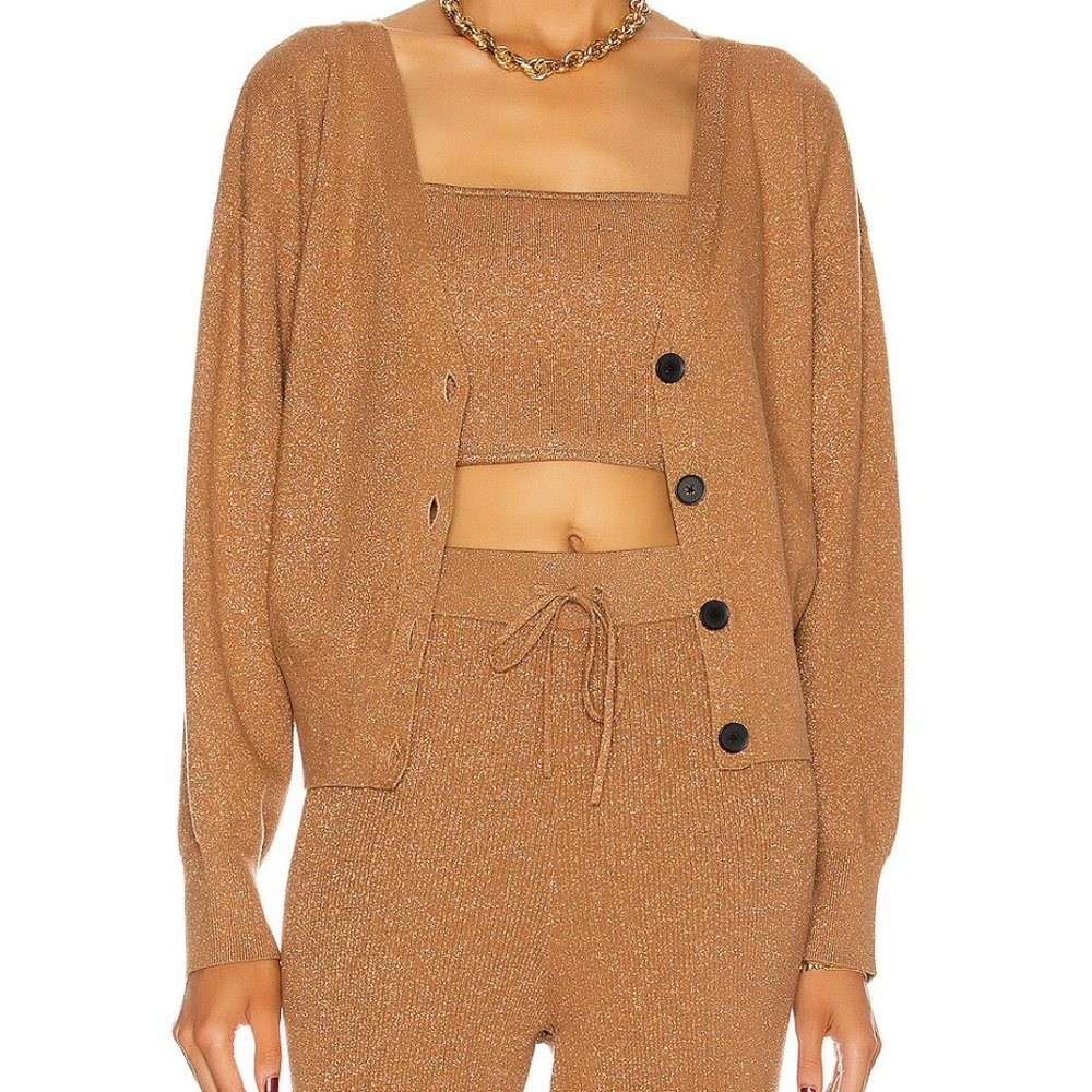A.L.C. Peters II Cardigan in Metallic Gold